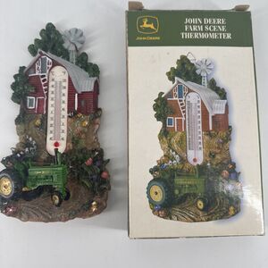 Thermometer John Deere Licensed Product Farm Tractor Hand Painted Farm Life